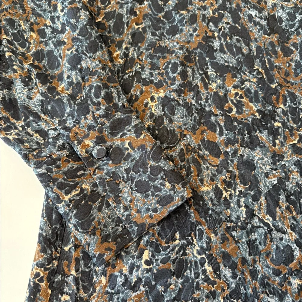 Lafayette 148 New York Silk Multicolor Button Down Shirt XS - Picture 4 of 6